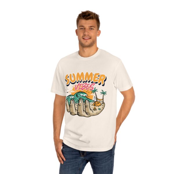 summer vibes unisex classic tee, beach t shirt, vacation outfit, lightweight summer wear, fun graphic tee, gift for beach lovers