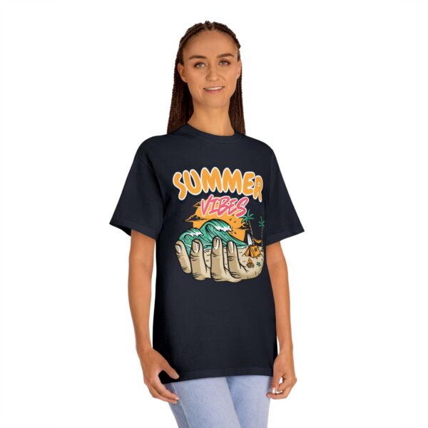 summer vibes unisex classic tee, beach t shirt, vacation outfit, lightweight summer wear, fun graphic tee, gift for beach lovers