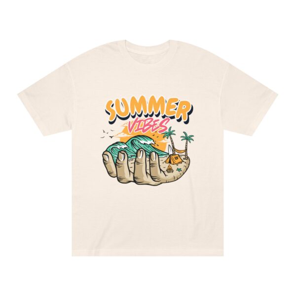 summer vibes unisex classic tee, beach t shirt, vacation outfit, lightweight summer wear, fun graphic tee, gift for beach lovers