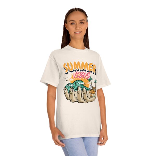 summer vibes unisex classic tee, beach t shirt, vacation outfit, lightweight summer wear, fun graphic tee, gift for beach lovers
