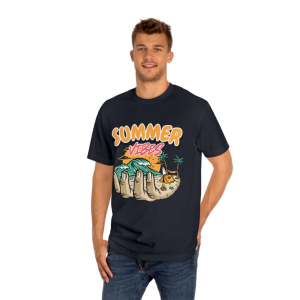 summer vibes unisex classic tee, beach t shirt, vacation outfit, lightweight summer wear, fun graphic tee, gift for beach lovers