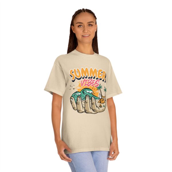summer vibes unisex classic tee, beach t shirt, vacation outfit, lightweight summer wear, fun graphic tee, gift for beach lovers