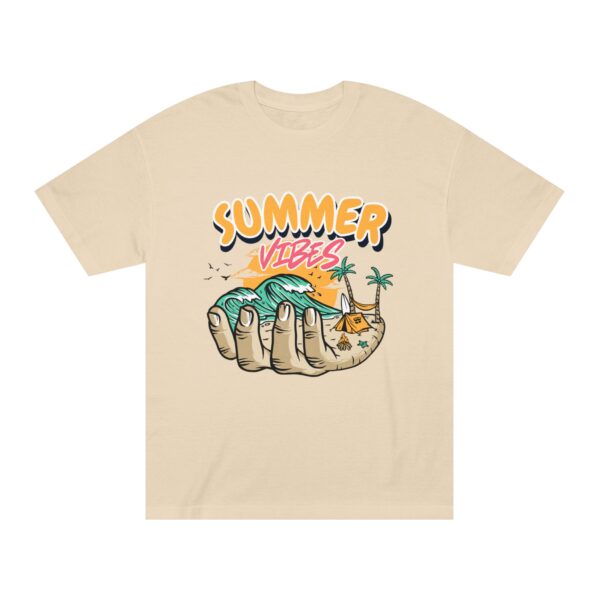 summer vibes unisex classic tee, beach t shirt, vacation outfit, lightweight summer wear, fun graphic tee, gift for beach lovers