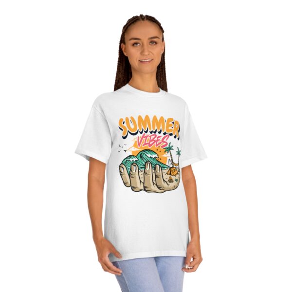 summer vibes unisex classic tee, beach t shirt, vacation outfit, lightweight summer wear, fun graphic tee, gift for beach lovers
